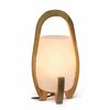 Lalia Home 15in Organix Contemporary Natural Wood Accented Table Desk Lamp with Translucent Glass Shade LHT-4010-NA